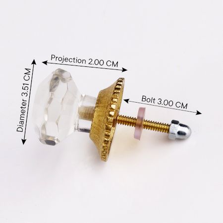 Clear Octagon Shape Glass Drawer Knob